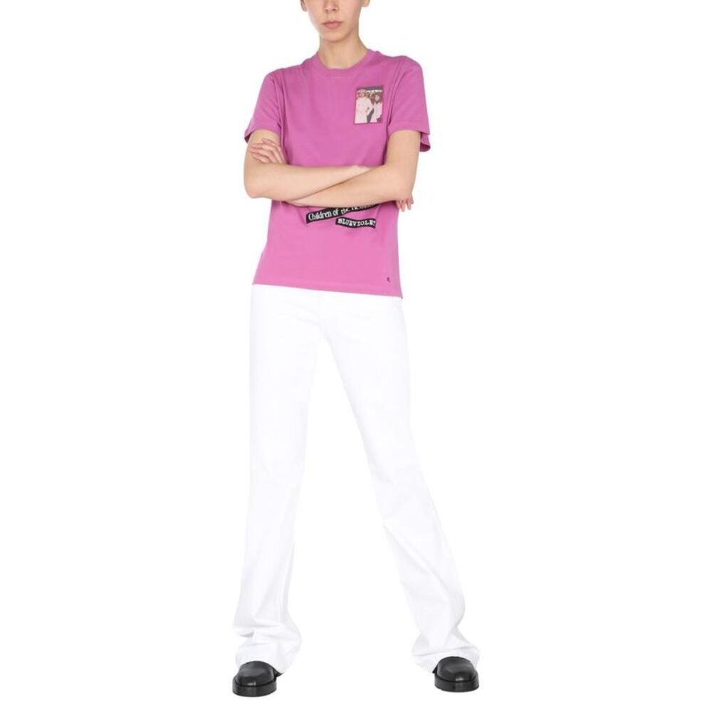 RAF SIMONS Graphic Print Cotton T-Shirt Women PINK T-Shirts & Tops